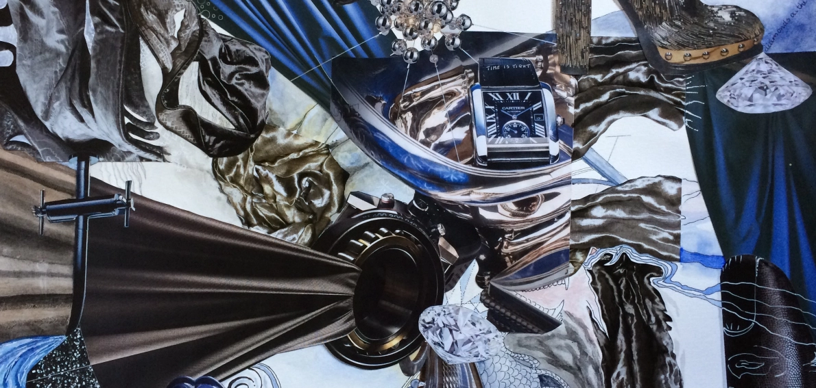 Banner van Collage-blauw